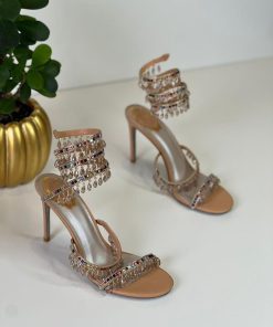 Design Chandelier embellished satin sandals