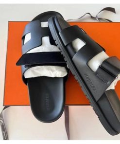 Design Hermes Chypre Black Sandals