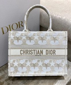 Design Christian Dior Mini Dior Book Tote Embroidery Stars Gold Dior Bag, Beige, For Women Women’s Handbags, 36cm CD