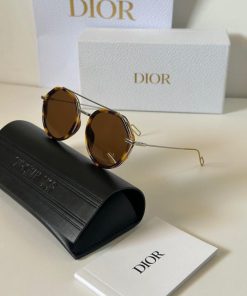 Design DIORMetal And Tortoiseshell-Acetate Round Sunglasses
