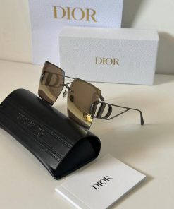 Design Dior Women's Metallic 30montaigne S7u Square-frame Gold-tone Sunglasses