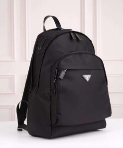 Design Authentic Prada Triangle Logo Nylon Backpack Black Laptop NWOT Retail