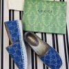 Design Gucci Blue/Brown GG Denim And Leather Espadrille Flats