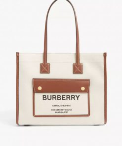 Design BURBERRY Logo-print cotton-canvas tote bag